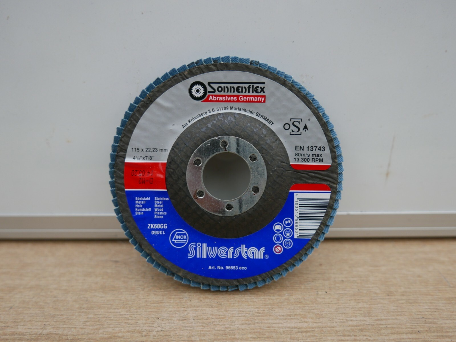 SONNENFLEX 115MM INOX ANGLE GRINDER FLAP DISC DEWALT MAKITA BOSCH 60GRIT 99653