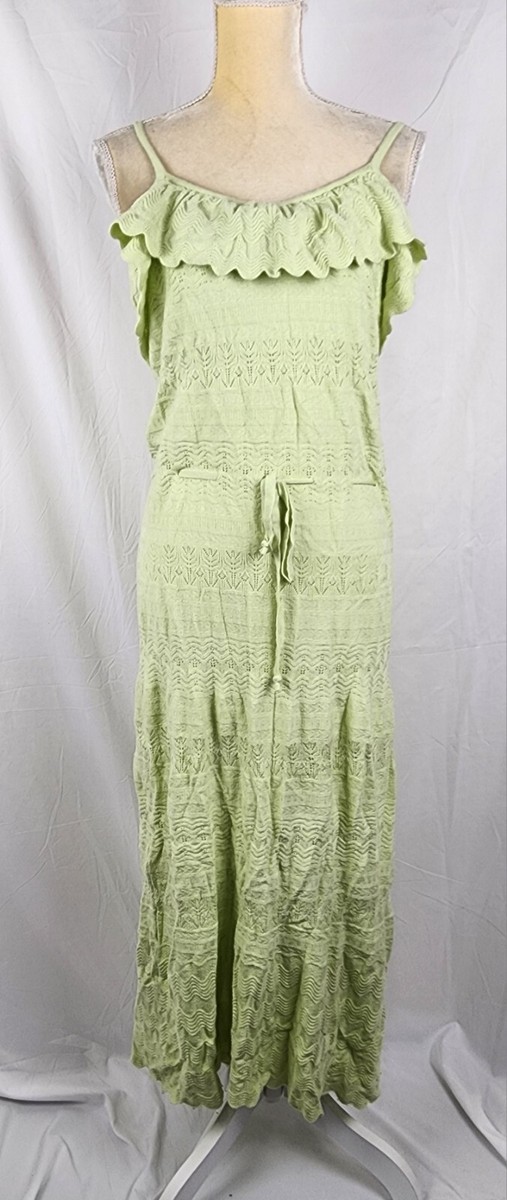 LC Lauren Conrad Summer Breeze Juniors Lined Crochet Beachy Maxi Dress sz L  | eBay