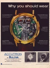 1963 Bulova Watch Print Ad Accutron Spaceview US Air Force Electronic Timepiece