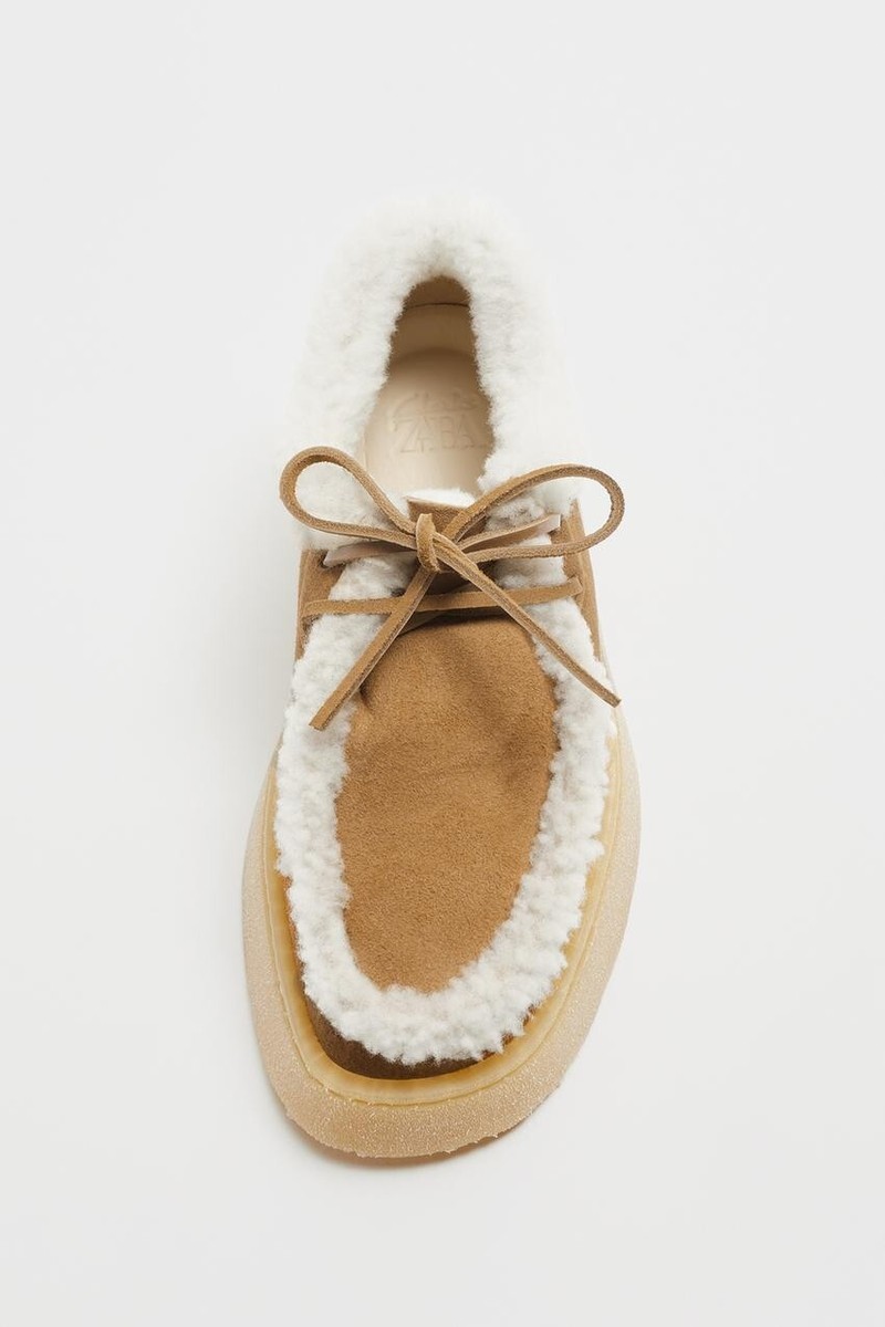 CLARKS® X ZARA LEATHER Shoes Sheepskin WOMAN Dark tan 3908