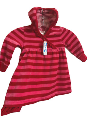12-18M Old Navy Baby Girl Velvet Red Pink Holiday Christmas Dress w Hoodie  Panty | eBay