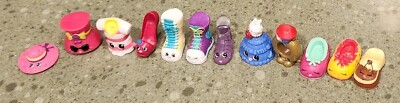 LOT 12~S3 SHOPKINS~SNEAKER SHOES MOCCASIN~FLOPPY/SHADY HAT~ROXY RING~KELLY JELLY