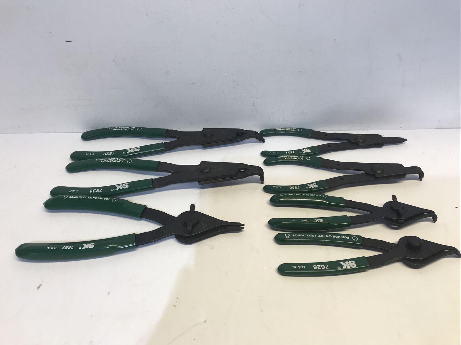 (Set of 7)SK Snap Ring Internal,External Retaining Pliers. Please See Pics Specs