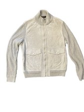 LOUIS VUITTON Knitted - Suede Gray Jacket- Ra...