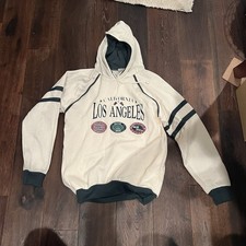 y2k 90s Vintage Los Angeles Hoodie Made in Usa Large white and green
