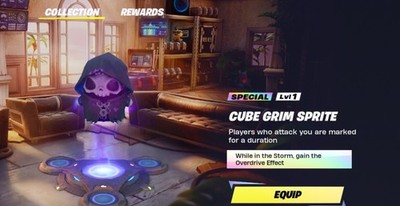 Fortnite Cube Grim Sprite Special Level 1 Collectibles Reward