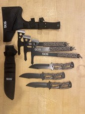 SOG Throwing Hawks Axe 3 Pack & Throwing Knives w/ Sheaths