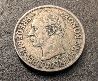 1911 Denmark 25 Ore Silver Coin