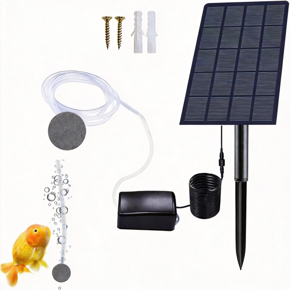 Aeratore solare per laghetto con batteria foto 3