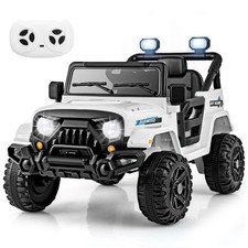 12V Kids Ride on Truck Car w/Remote Control, Threaded Wheels 3 Speeds LED Lights