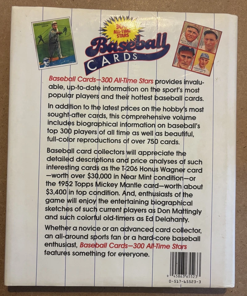 300 All Time Stars Baseball Cards Hardcover Book W/ Dust Jacket 1988 Foto 2 de 2