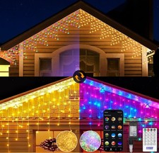 LED Icicle Lights for Outdoor Christmas Decorations,98Ft 1200 LEDs Color Chan...