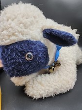 Vintage Plush Sheep Lamb w/ Ribbon And Bell