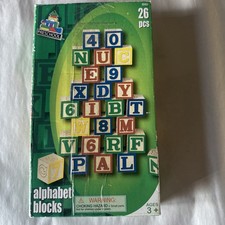 26 Vintage Antique ALPHABET Wood ABC BLOCKS Set Color Letters TOY Wood