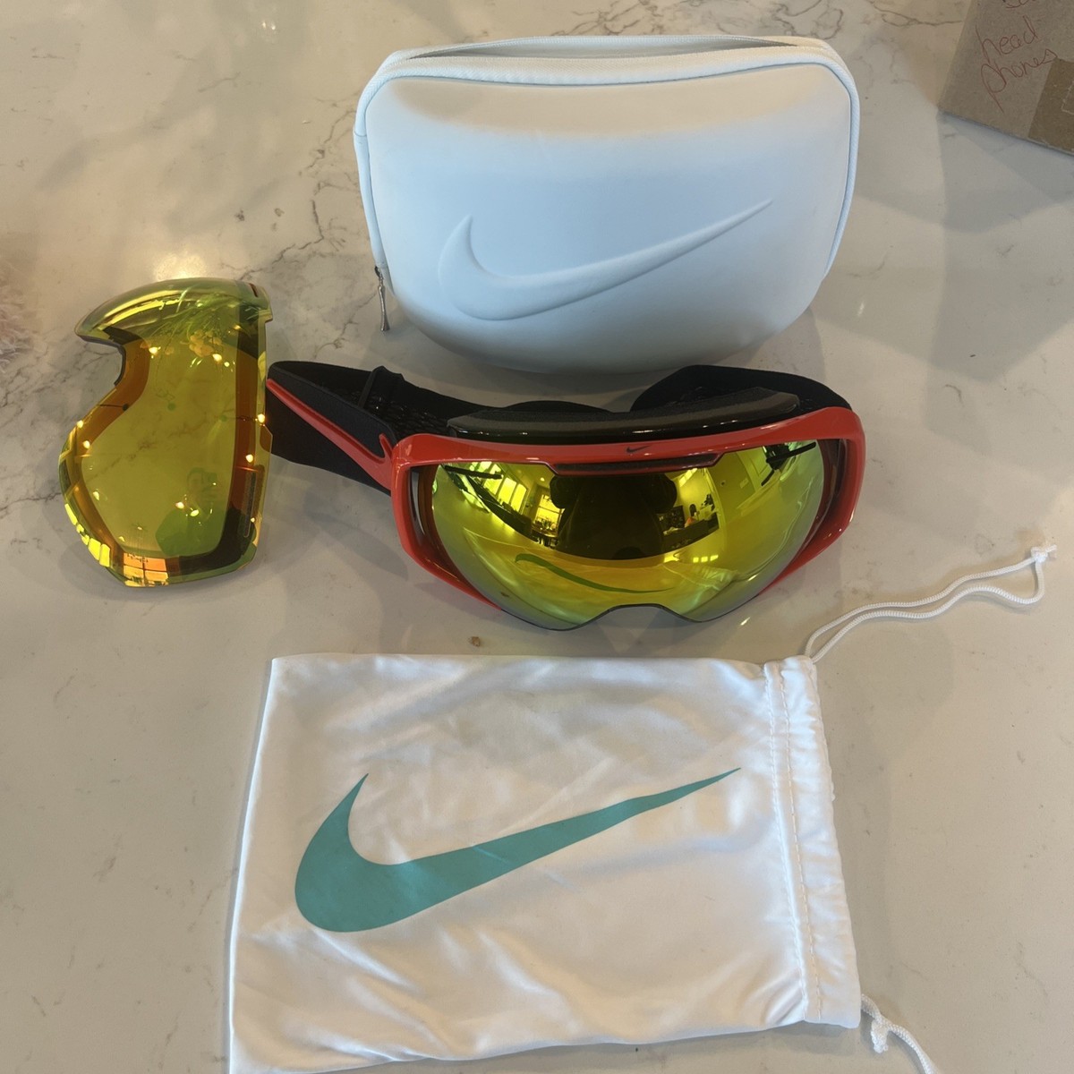 NEW - Nike Khyber Snowboard / Ski Goggles Black & Red- One Size | eBay