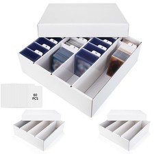 Trading Card Storage Box, 4 Row 3200 Count Collector Cards Box with Divider