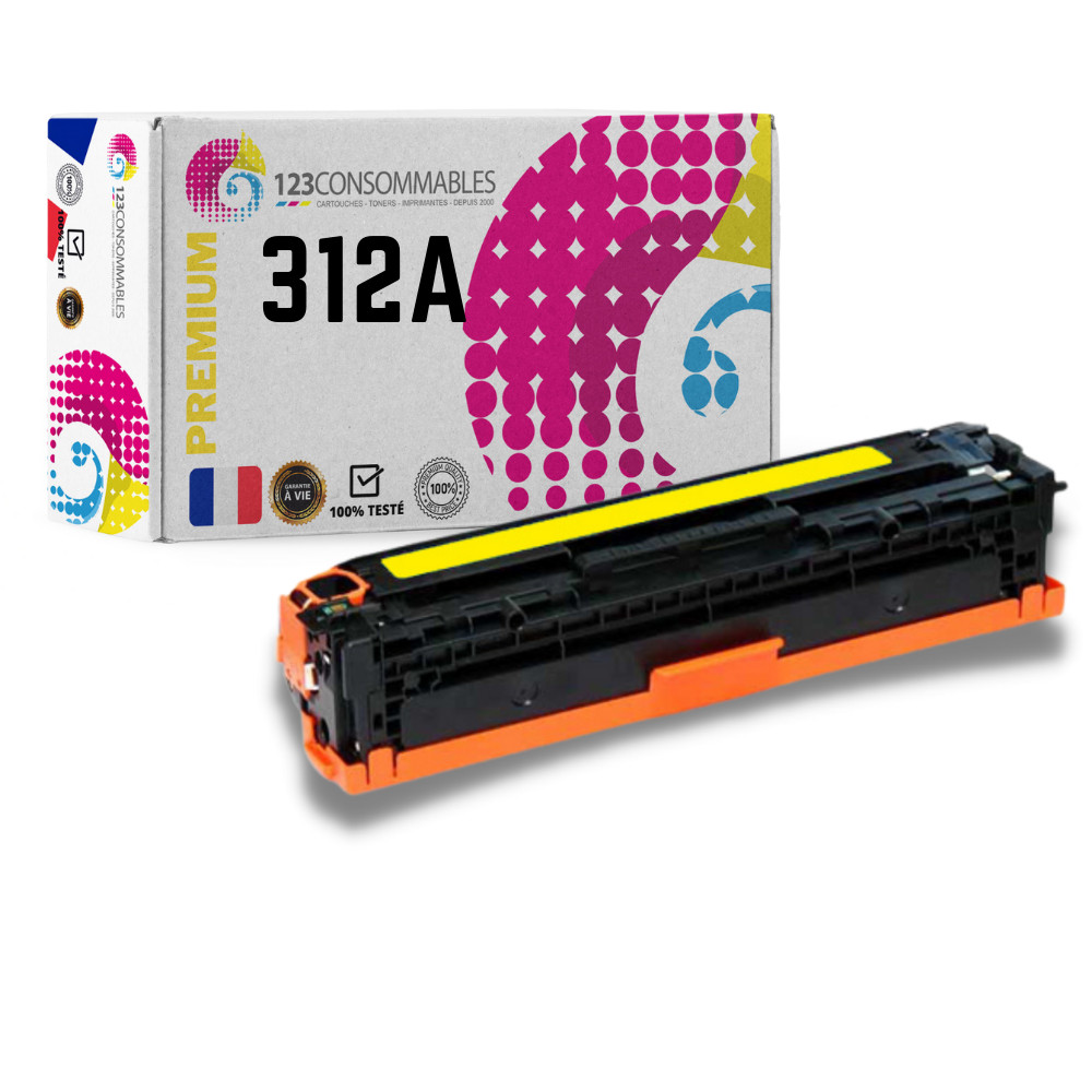 Toner jaune compatible HP 312A pour réussir l'impression des rapports de bureau