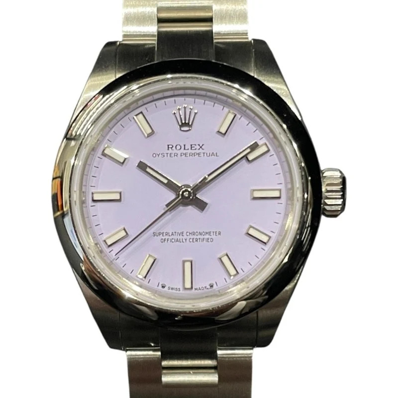 Rolex Oyster Perpetual 28 Lavender 276200 SS Automatic Ladies Watch Used