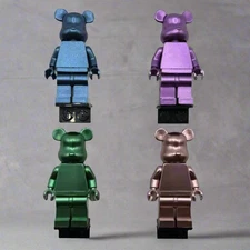 Bearbrick Monochrome Metallic Bear Minifigures – Multiple Vibrant Colors!