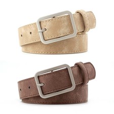 Faux Leather Belt 2.8cm Retro Pin Buckle Women's Casual Jeans Waist Belts