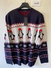 KALEIDOSCOPE Maglione Natalizio A Collo Alto Fairisle Blu Taglia XL