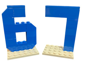 Custom Six Seven 6 7 build made using real Lego pieces (28 pieces) 6-7
