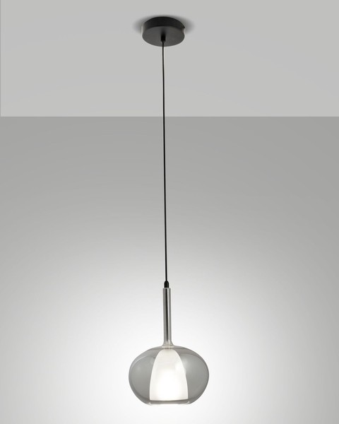 HäNgelampe Esszimmer Schwarz Rauchglas Ø22 Cm E27 Blendarm Pendelleuchte KüChe-image