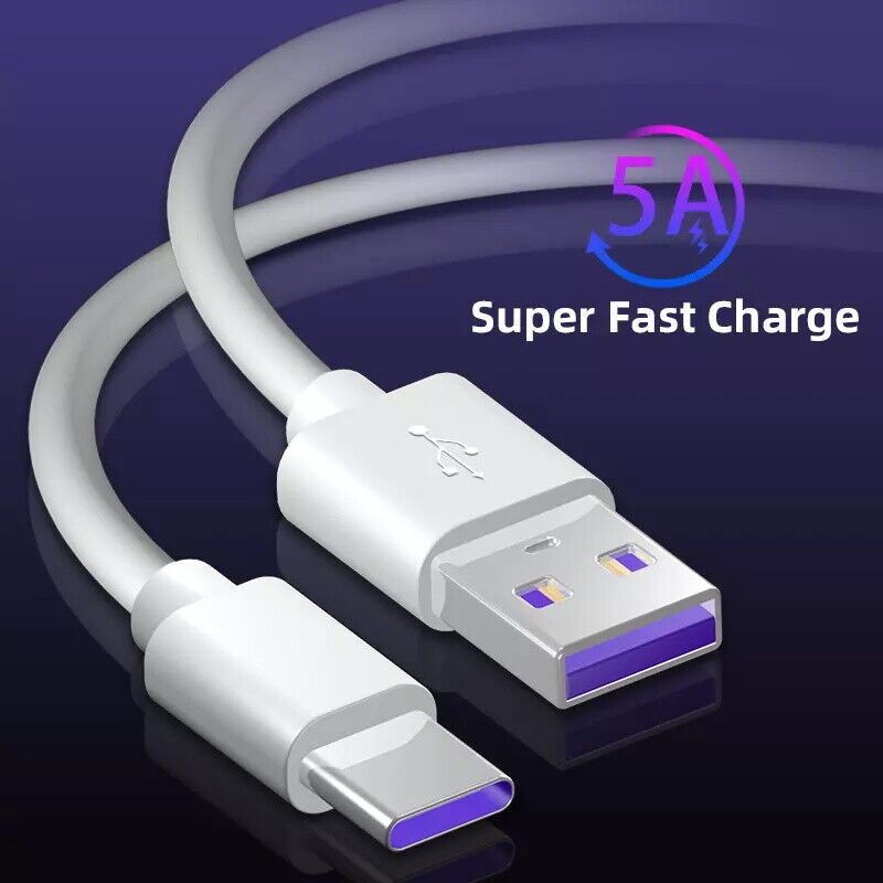 3 ft Fast Type-C Charging USB Cable White For Samsung Galaxy S21 S23 S24 Ultra