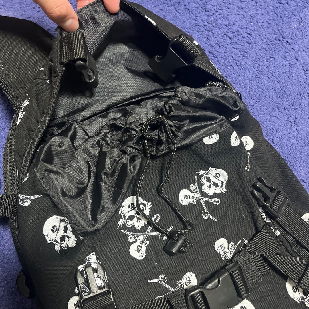 THRASHER Backpack Skull Guitar pattern Black Auth… - image 4