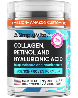 Anti-Aging Face Moisturizer with Retinol, Collagen & Hyaluronic Acid - Made in U