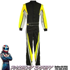 K1 RaceGear Vortex Racing Suit Fluo Yellow Kid's and Adult Sizes SFI 3.2A/1