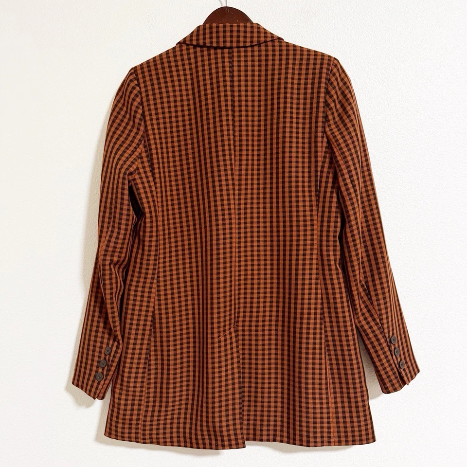 Blazer Bar III Becca Tilley Gingham Traje de Potencia a Cuadros Negro Óxido Talla S Foto 3 de 4