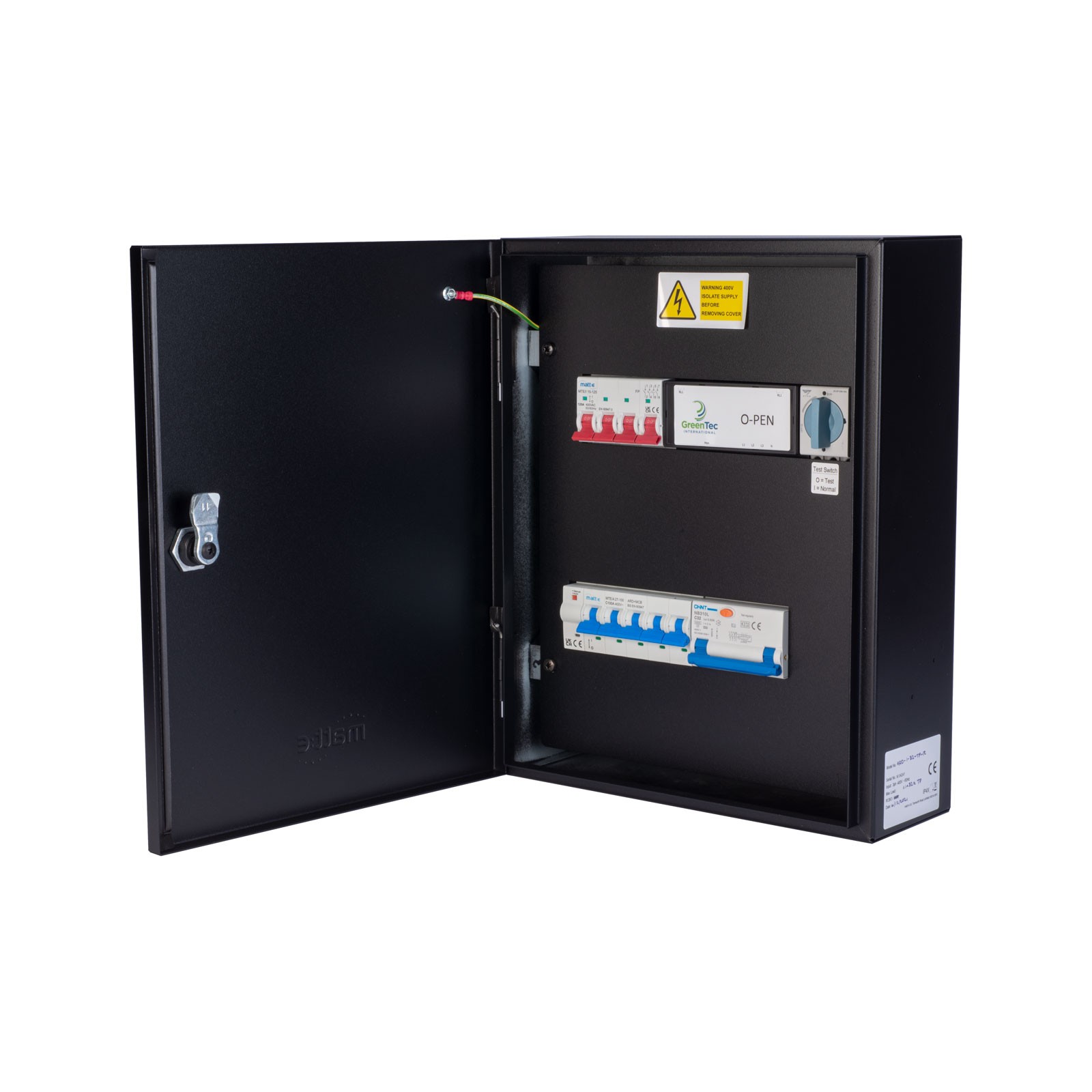 matt:e 32A Connection unit with auto reset and 32A TPN Type A RCBO