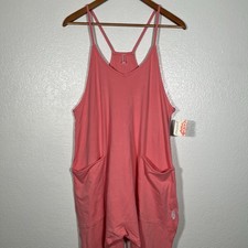 FP Movement Hot Shot One Piece Romper Small Hibiscus Tulip Pink NWT New