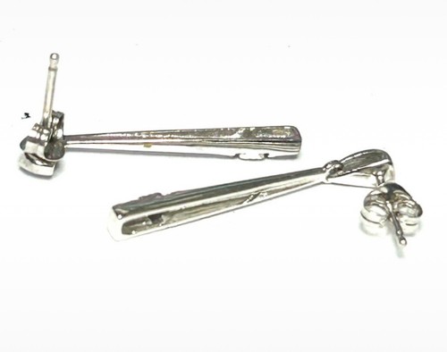 Timeless 9k White Gold Diamond Drop Earrings - Picture 5 of 6