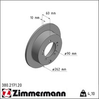 2X Zimmermann 380.2171.20 Bremsscheibe FüR Mitsubishi Lancer Space Runner N6 W