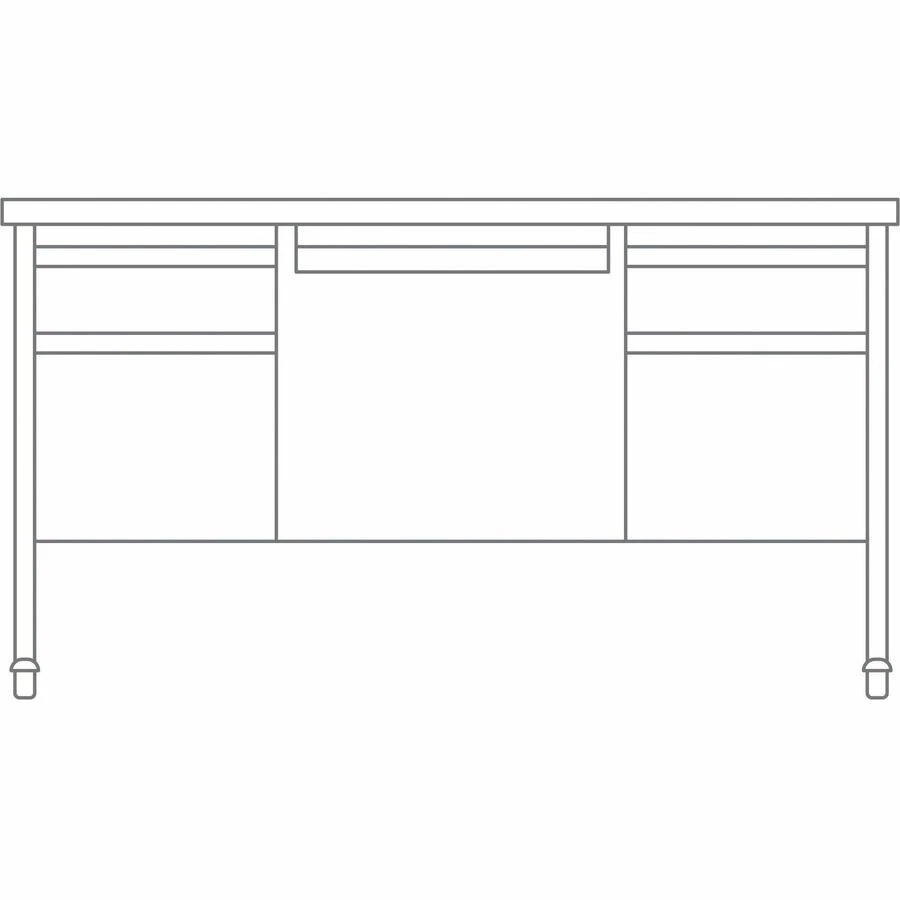 Escritorio para profesores Lorell Fortress blanco/platino acero (llr-66946) (llr66946) Foto 3 de 4
