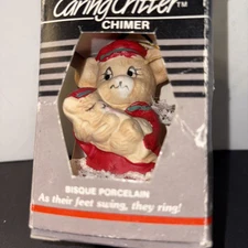 Caring Critter Chimer Mamma Bear Child Christmas Tree Ornament Bisque Porcelain