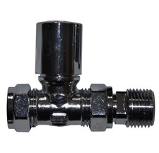 15mm x 1/2" Straight Chrome Radiator Valve - Genbra - FREE Next-Day Delivery