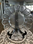 Mint Vintage Deviled Egg Dish Indiana Clear Glass Hobnail Pressed 11" "thousand