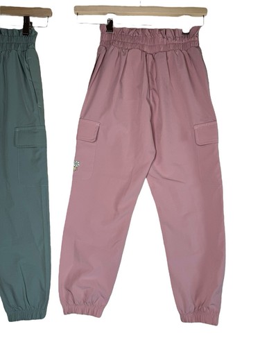 Lot of 2 New Balance Jogger Athletic Cargo Pants Green Pink Kids Girls Small 7/8 - Picture 6 of 11
