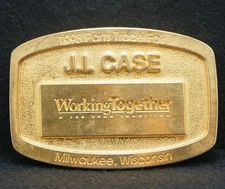 WF05115 *NOS* VINTAGE 1970s 150 YEARS **J.I. CASE WORKING TOGETHER** BELT BUCKLE