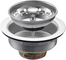 Kitchen Sink Stainless Steel Basket Strainer with Drain Assembly, 3-1/2 Inch Sin