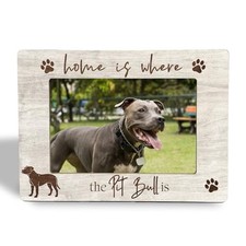 Picture Frame - Gifts for Women Wooden Photo Frame 4x6, Pitbull Dog Pit Bull