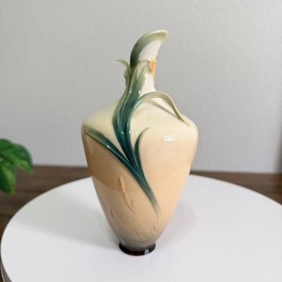 Dragonfly FRANZ Porcelain  Ewer Vase 7 in. Art Nouveau Style FZ00189