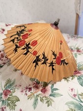 Vintage 1940  s Bamboo Japanese Paper Umbrella - RARE - WWII -Chief Petty Officer