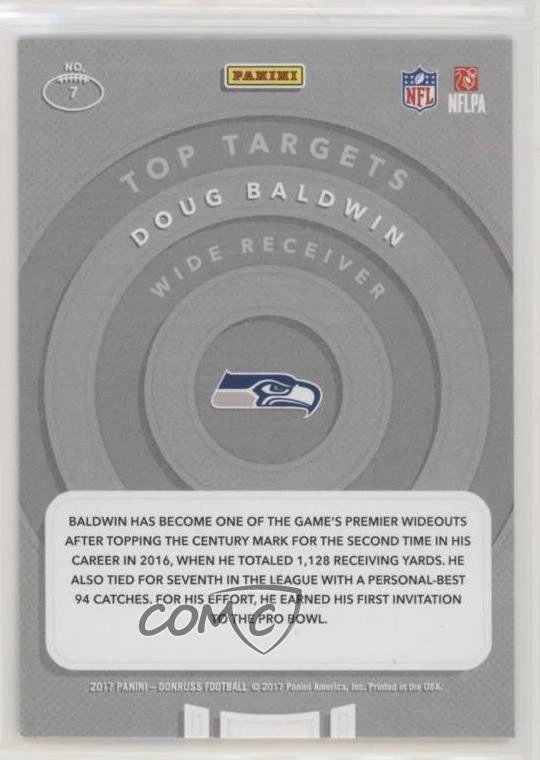 2017 Panini Donruss Top Targets Doug Baldwin #7 - Image 2 of 2