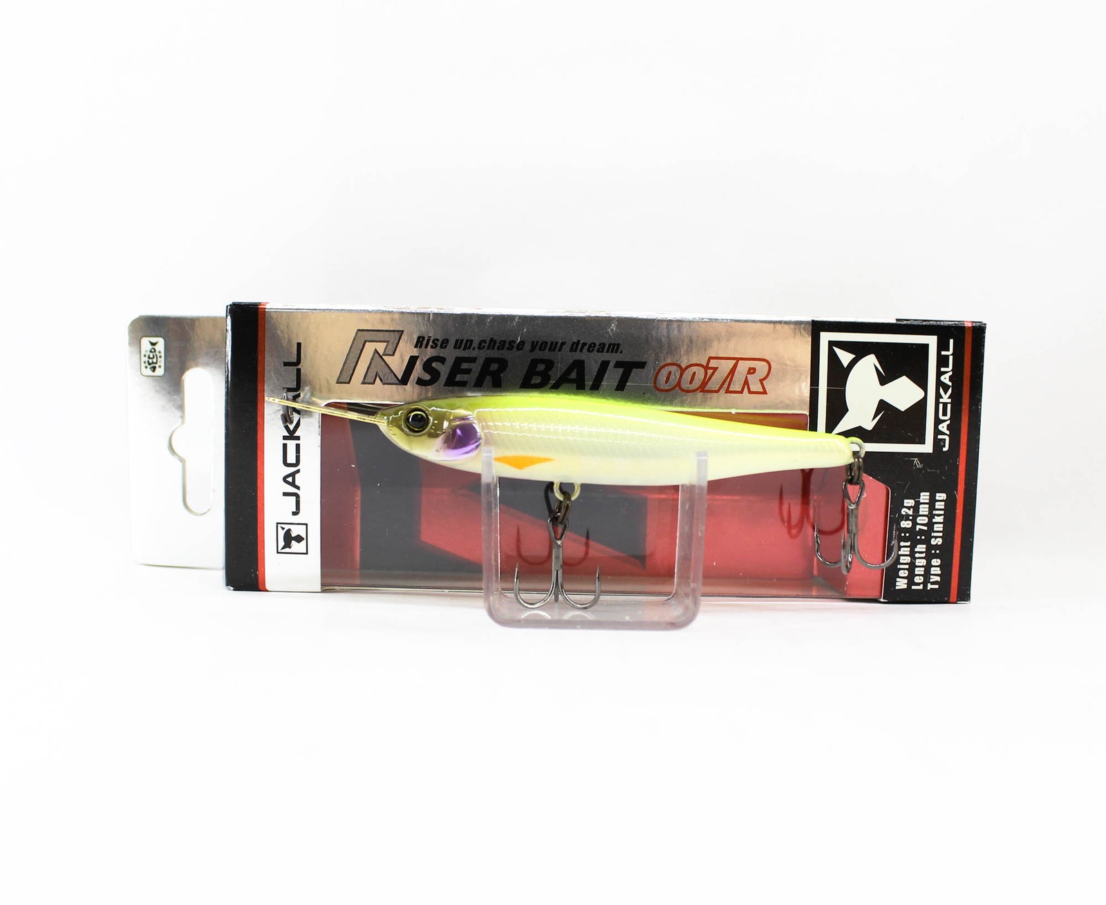 Jackall Riser Bait 007R 70mm Topwater Sinking Lure Chart Back Pearl (9127)