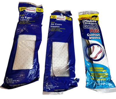 Bundle Shoe Insoles Lot Walgreens Air Foam 2 Packs/Comfort Plus Cushion Insoles