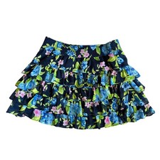 Abercrombie and Fitch Tiered Ruffle Mini Skirt Y2K Blue Large
